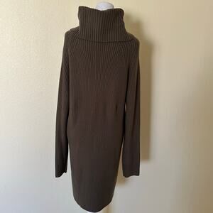 French Connection Women’s Green Turtleneck Long Sleeves Knit Dress Size M